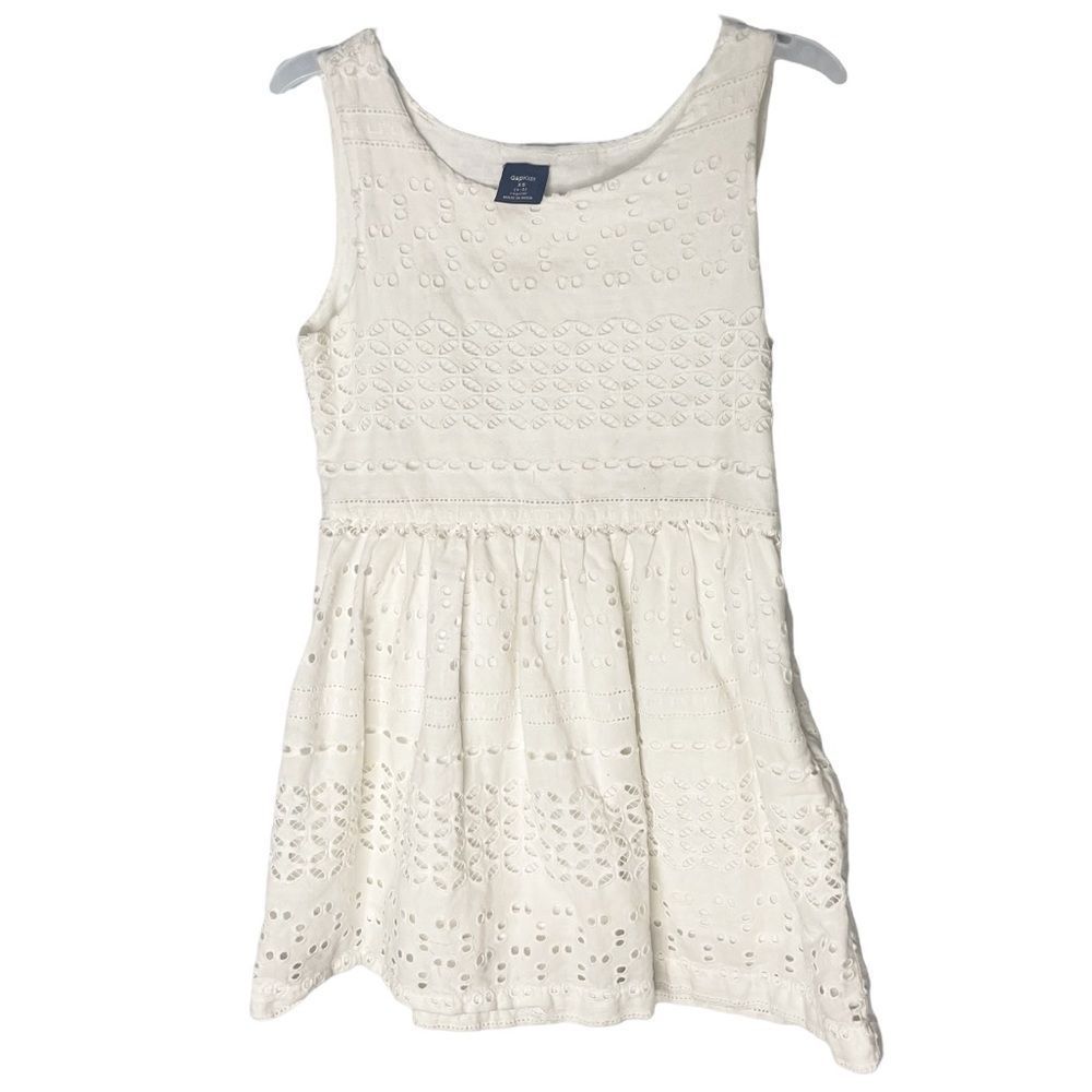 Gap kids White Eyelet Dress 4-5 XS